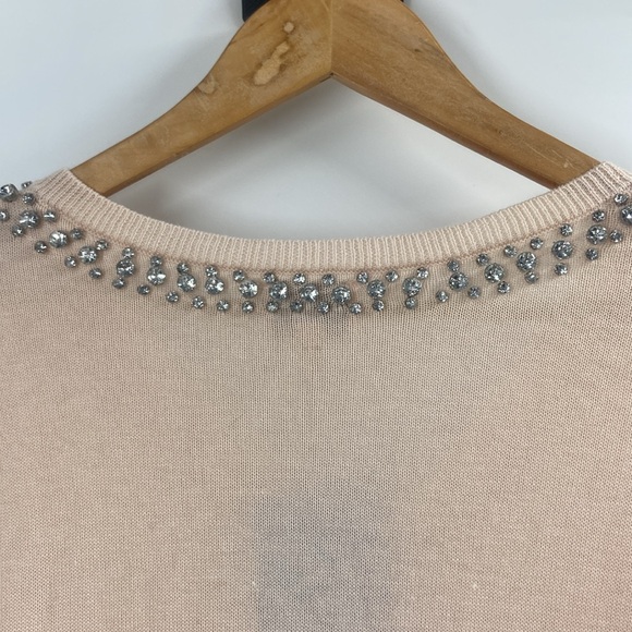 Hot in Hollywood cashmere blend soft pink tunic sweater faux rhinestone detail - Picture 14 of 16